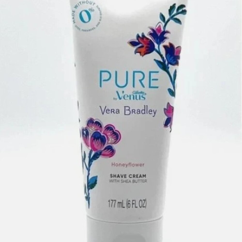 3 Pure by Gillette Venus-Vera Bradley-Honeyflower Shave Cream 6 Oz tubes
